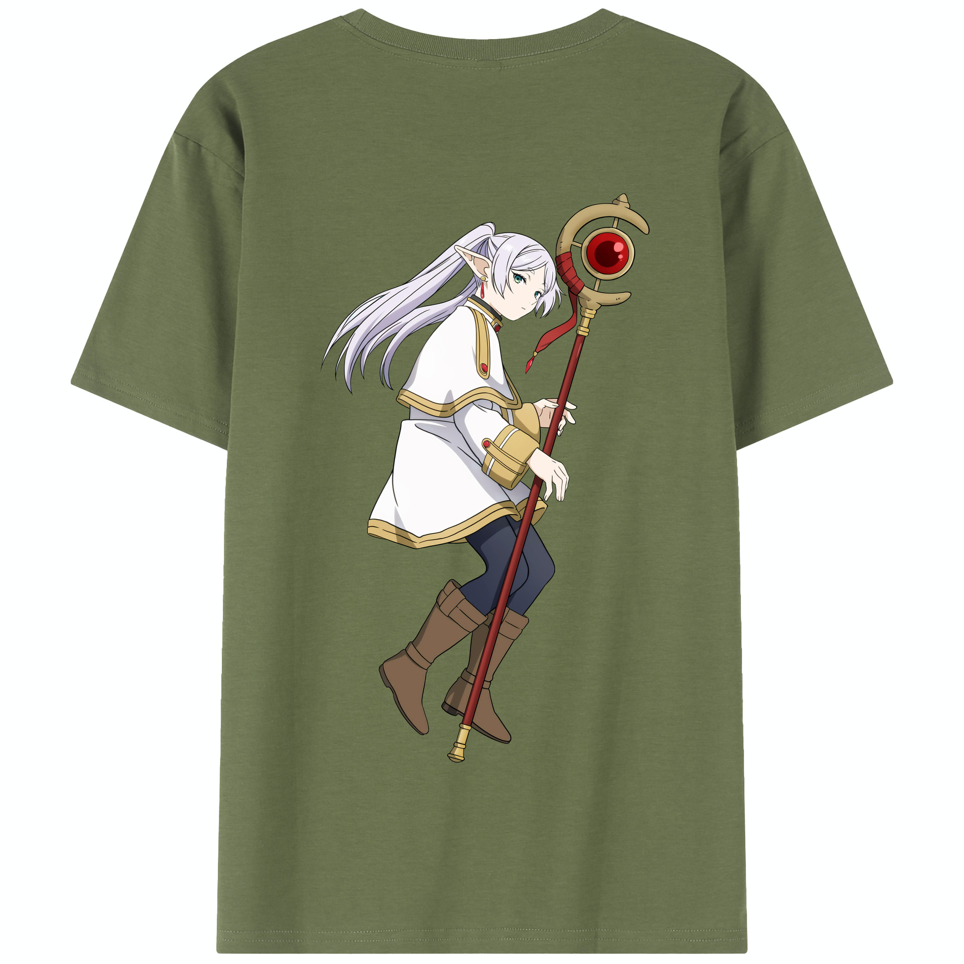 （画像用） 葬送のフリーレン Frieren 綿100％半袖Tシャツ（背面プリント）